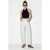 Bianco Lucci Kadın Puantiyeli Yüksek Bel Balloon Denim Pantolon 993 60286259
