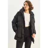 Bianco Lucci Kadın Regular Fit Kapüşonlu Fermuarlı Astarlı Cepli Şişme Mont 1400 60283685