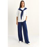 Bianco Lucci Kadın Şal Detaylı Basic T-Shirt Beli Lastikli Bol Pantolon Alt-Üst Modal Takım 4116 60286084