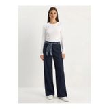 Bianco Lucci Kadın Saten Kemer Detaylı Wide Leg Denim Pantolon 7510 60283941