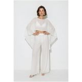 Bianco Lucci Kadın Şifon Pelerin Bluz ve Beli Lastikli Bol Pantolon Takım DT261009 60286321