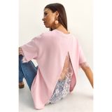 Bianco Lucci Kadın Sırt Detaylı Dantel Garnili T-Shirt 1073 60286023
