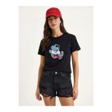 Bianco Lucci Kadın Teddy Nakışlı İşlemeli Bisiklet Yaka Basic T-Shirt 7533 60283952