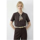Bianco Lucci Kadın Tokalı Fular Detaylı Basic T-Shirt 7601 60283978