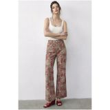 Bianco Lucci Kadın Vintage Desen Yüksek Bel Denim Pantolon DP251033 60286008
