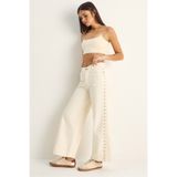 Bianco Lucci Kadın Yanları Metal Detaylı Wide Leg Denim Pantolon 60282058