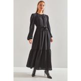 Bianco Lucci Modest Modest Kadın Üç Katlı Kloş Ayrobin Kumaş Tesettür Elbise 60151005