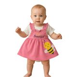 BİANCOFİGLİO arılı bebek elbise Pembe 6-9 AY