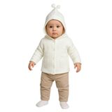 BİANCOFİGLİO Bebek triko hırka Ekru 5-12 Ay