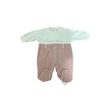 BİANCOFİGLİO KOPYA - Kadife Bebek Tulumu Pembe 6-9 AY
