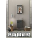 BİANİ FİX Loft Mini 42 Cm Banyo Dolabı Mat Gri