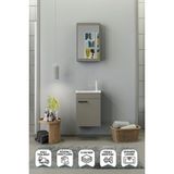 Biani Fix Loft Mini 42 Cm Banyo Dolabı,Seramik Lavabolu, Aynalı,Lavabo Dahil, Mdf,Latte - Cappucino