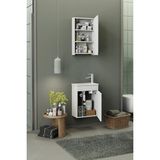 Biani Fix Loft Mini 42 Cm Banyo Dolabı,Seramik Lavabolu, Aynalı,Lavabo Dahil, Mdf,Mat Beyaz