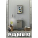 Biani Fix Loft Mini 42 Cm Banyo Dolabı,Seramik Lavabolu, Aynalı,Lavabo Dahil,Mdf,Latte