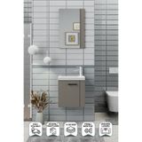 BİANİ FİX Minila 45 Cm Banyo Dolabı,Seramik Lavabolu,Aynalı,Lavabo Dahil,Mdf,Latte