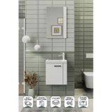 Biani Fix Minila 45 cm Seramik Lavabolu Aynalı MDF Mat Beyaz Banyo Dolabı