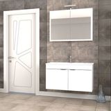 Biani Mat Beyaz Fix Loft 100 CM Banyo Dolabı