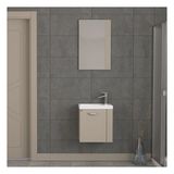 Biani Minila 45 cm Banyo Dolabı,Seramik Lavabolu, Aynalı,Lavabo Dahil,Mdf,Latte - Cappucino