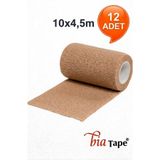 BiaTape 12 Adet Elastik Kendinden Yapışkanlı Coban Bandaj 10 cm TEN Renkli Koban Bandaj