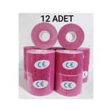 Biatape Pembe Rengi Sporcu Ağrı Bandı Bia Tape Kinesio 5Cmx5 M 12 Li
