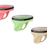 BIATWOWR Erkek String Tanga Seksi İç Giyim İpek Thongs Bulge Geliştirme Pouch G-String Low Rise Stretch T-Back Bikini Pouch M L XL XXL, 3 Pack:multi-e, M