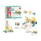 Bıb6015 -Piyanolu 2 İn 1 Bebek Yürüteci Ve Tavşan Desenli Mavi Oyun Halısı