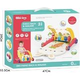 BIB6016- Piyanolu Bebek Yürüteci ve Tavşan Desenli Kırmızı Oyun Halısı 2 In 1 - Seçenek