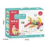BIB6016- Vardem Piyanolu Bebek Yürüteci ve Tavşan Desenli Kırmızı Oyun Halısı 2 In 1 - 1BW-Beyaz
