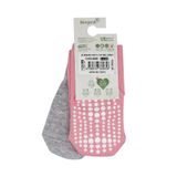 Bibaby 68393 Pembe Gri Biorganic Paw 2'li Kaymaz Çorap