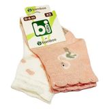 Bibaby Beyaz Kuğu Pembe 2'li Bambu Bebek Çorabı
