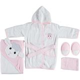 Bibaby Kuzulu Bornoz Takımı - Pembe - Yenidoğan