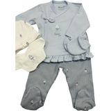 Bibaby Organik Hastane Çıkışı 5li Love Our Earth Ekru - Lila - 0 - 3 Ay