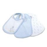 Bibaby Organik Rabbıt Boy 3'lü Önlük Ekru Mavi Zıbın