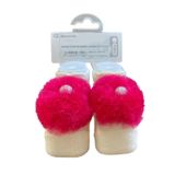 Bibaby Ponpon Bebek Çorabı, 0-6 Ay, IB61639, Fuşya, kız-bebek