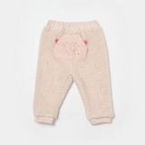 Bibaby Pretty Moment Kız Çocuk Pantolonu 57932 Pamuk Düz Desen Normal Kalıp - Pembe - Ekru - 9 - 12 Ay
