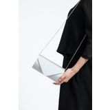 bibags Gümüş Saten Abiye Çanta Portföy Çanta Clutch Çanta
