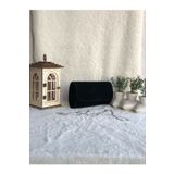 bibags Siyah Süet Abiye Portföy Clutch Çanta