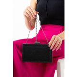 bibags Siyah Taş Detaylı Abiye Çanta Tek Taraflı Abiye Çanta
