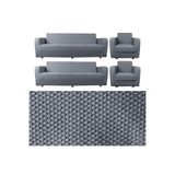 bibaha Balpeteği 3+3+1+1 lastikli kanepe örtüsü | lastikli koltuk örtüsü | koltuk kılıfı takımı koyu gri 180 x 230