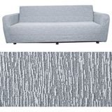 Bibaha Home 3 Kişilik Jakarlı Düz Desen Lastikli Koltuk Kılıfı Çekyat Koltuk Örtüsü Streç Esnek Kanepe Kılıfı - 180 x 230 cm - Açık Gri