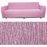 Bibaha Home 3 Kişilik Jakarlı Düz Desen Lastikli Koltuk Kılıfı Çekyat Koltuk Örtüsü Streç Esnek Kanepe Kılıfı - 180 x 230 cm - Pembe