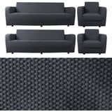 Bibaha Home Balpeteği 3+3+1+1 Lastikli Kanepe Örtüsü | Lastikli Koltuk Örtüsü | Koltuk Kılıfı Takımı - 180 x 230 cm - Antrasit