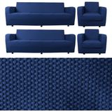 Bibaha Home Balpeteği 3+3+1+1 Lastikli Kanepe Örtüsü | Lastikli Koltuk Örtüsü | Koltuk Kılıfı Takımı - 180 x 230 cm - Petrol Mavi