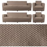 Bibaha Home Balpeteği 3+3+1+1 Lastikli Kanepe Örtüsü | Lastikli Koltuk Örtüsü | Koltuk Kılıfı Takımı - 180 x 230 cm - Vizon