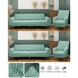 Bibaha Home Jakarlı Düz Desen 3 3 1 1 Lastikli Koltuk Örtüsü Takımı Kanepe Çekyat Örtüsü Koltuk Kılıfı - 180 x 230 cm - Mint