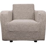 Bibaha Home Jakarlı Düz Desen Tekli Koltuk Örtüsü Koltuk Kılıfı Streç Lastikli Esnek - 85 x 120 cm - Vizon