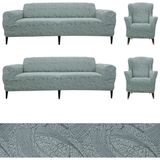 Bibaha Home Jakarlı Sehra Desen 3 3 1 1 Lastikli Kanepe Örtüsü | Lastikli Koltuk Örtüsü | Koltuk Kılıfı - 180 x 230 cm - Gri