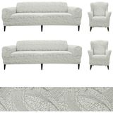 Bibaha Home Jakarlı Sehra Desen 3 3 1 1 Lastikli Kanepe Örtüsü | Lastikli Koltuk Örtüsü | Koltuk Kılıfı - 180 x 230 cm - Taş Rengi