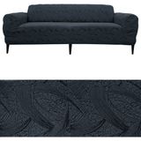 Bibaha Home Jakarlı Sehra Desen 3 Kişilik Lastikli Koltuk Kılıfı Çekyat Koltuk Örtüsü Streç Esnek Kanepe Kılıfı - 180 x 230 cm - Antrasit