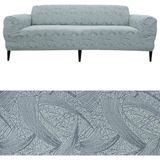 Bibaha Home Jakarlı Sehra Desen 3 Kişilik Lastikli Koltuk Kılıfı Çekyat Koltuk Örtüsü Streç Esnek Kanepe Kılıfı - 180 x 230 cm - Gri